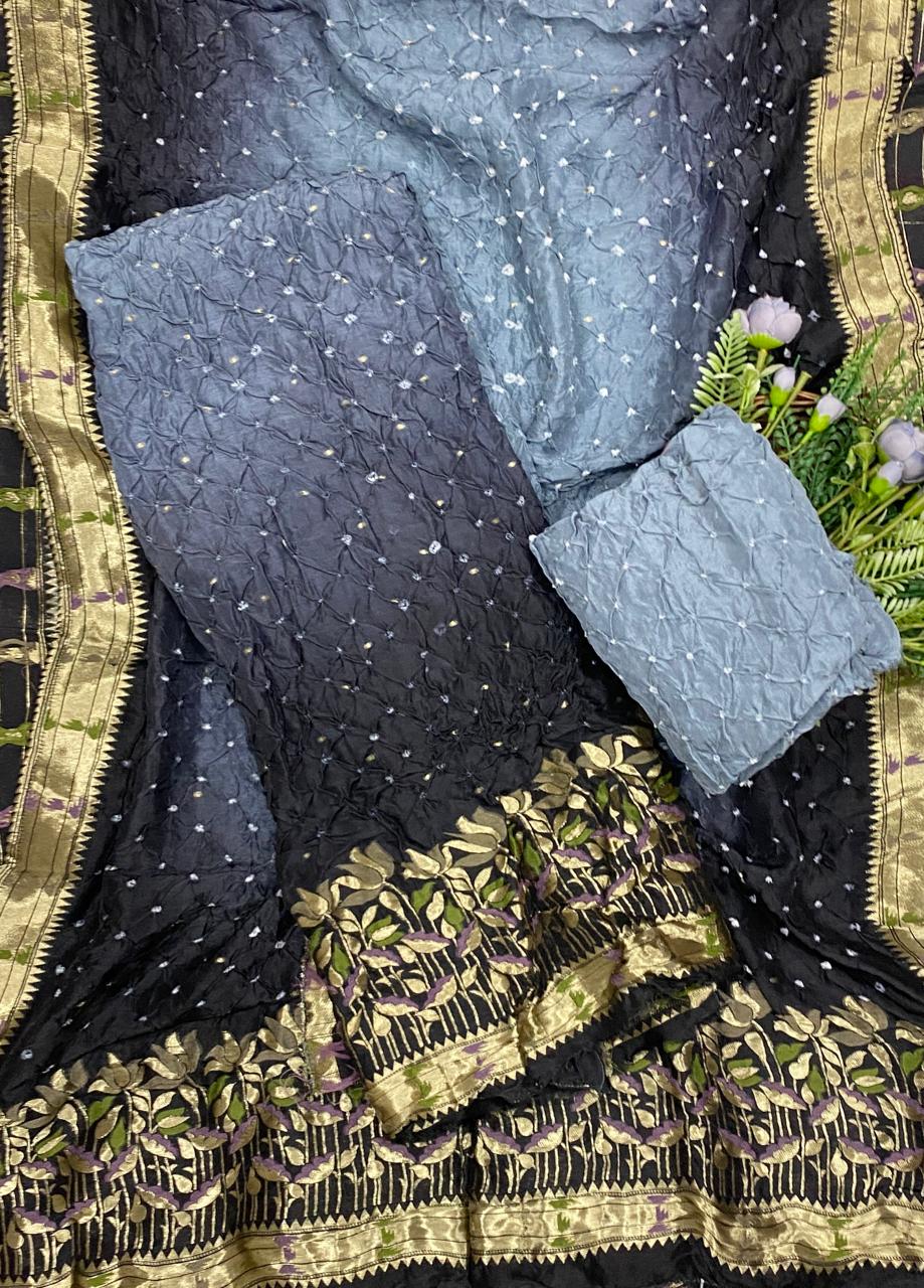 316D Dola Silk Black Suit Fabric / CKC Jaipuri Suits