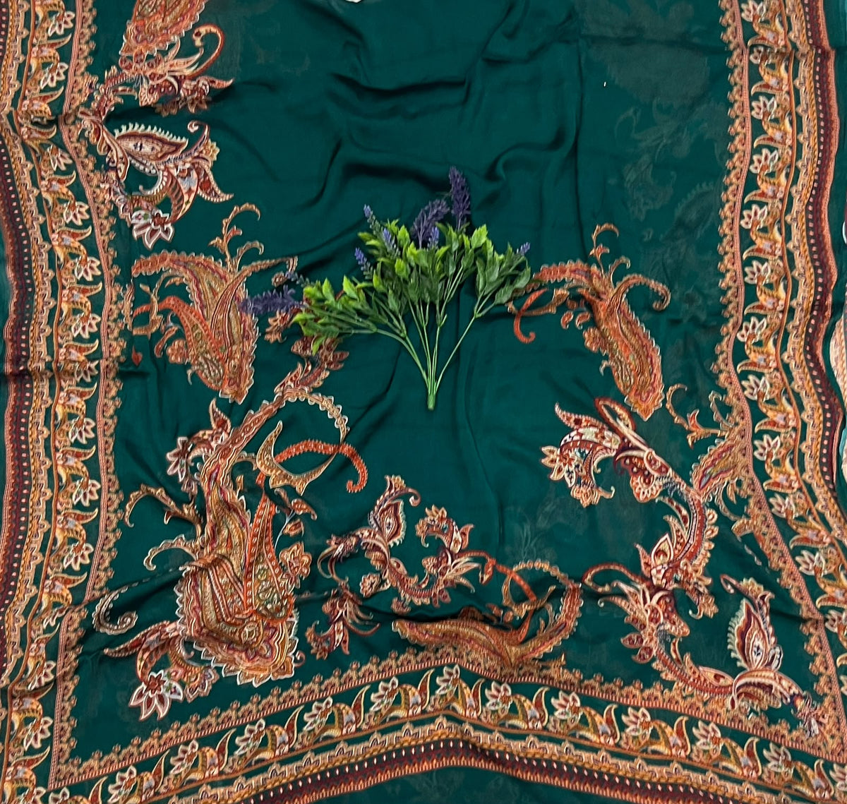467D Crepe Bottle Green Suit Fabric / CKC Crepe Suits