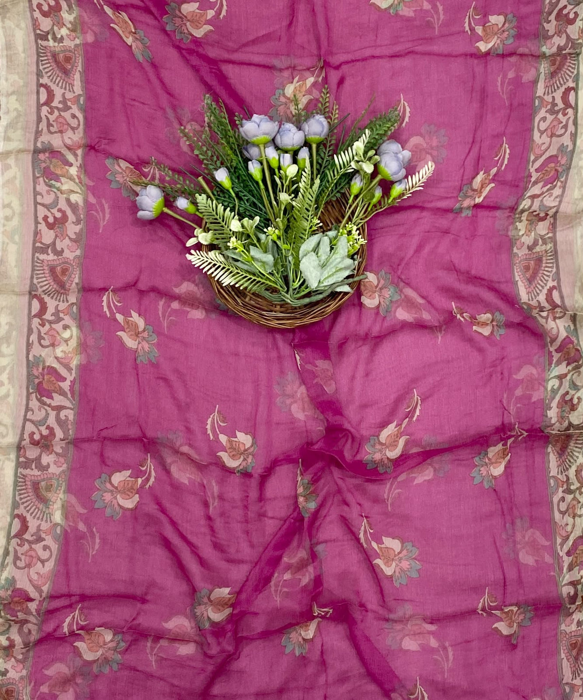 621D Cotton Embroidery Pink Suit Fabric / CKC Cotton Bazaar