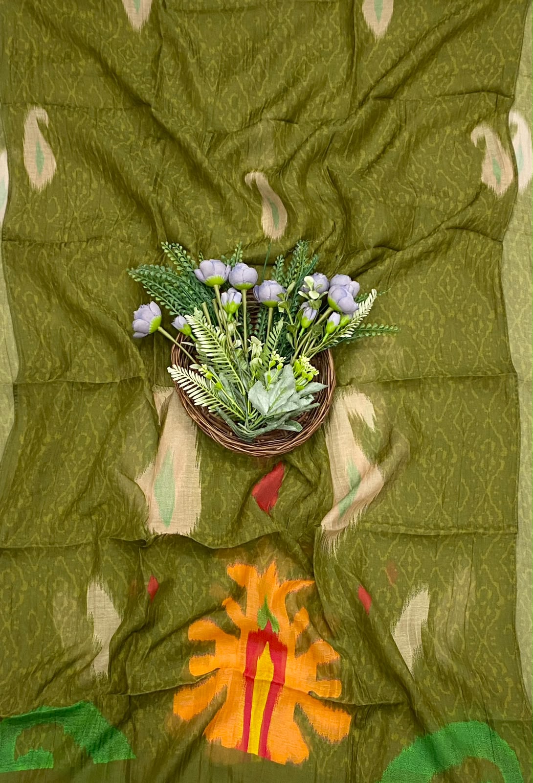 781D Pure Maheshwari Green Suit Fabric / CKC Maheshwari Suits