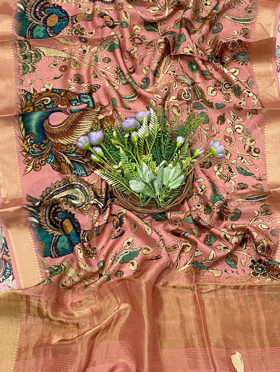 895D SILK DARK PEACH SUIT FABRIC / CKC BANARASI COLLECTION