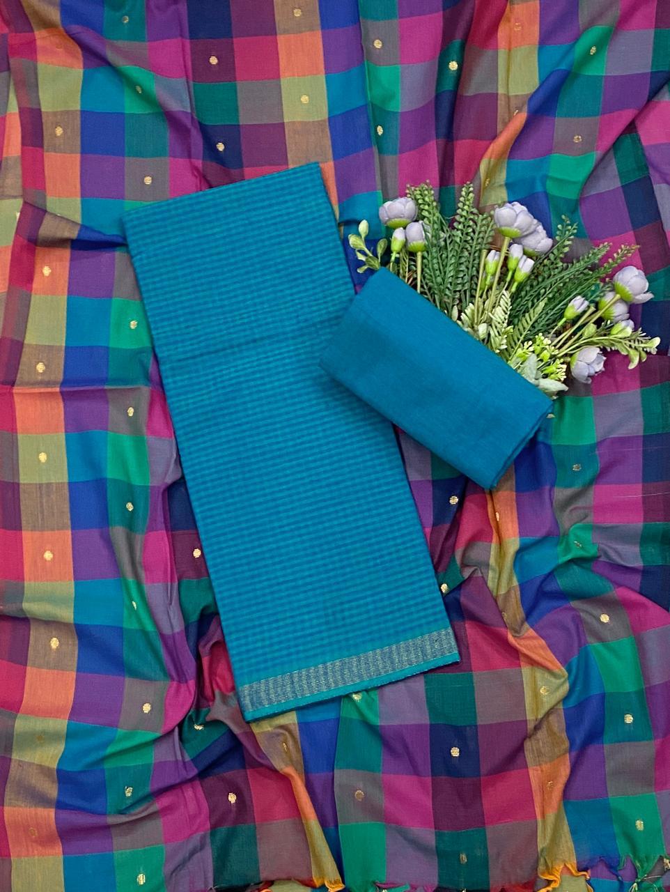 942D Cotton Blue Suit Fabric / CKC Cotton Bazaar