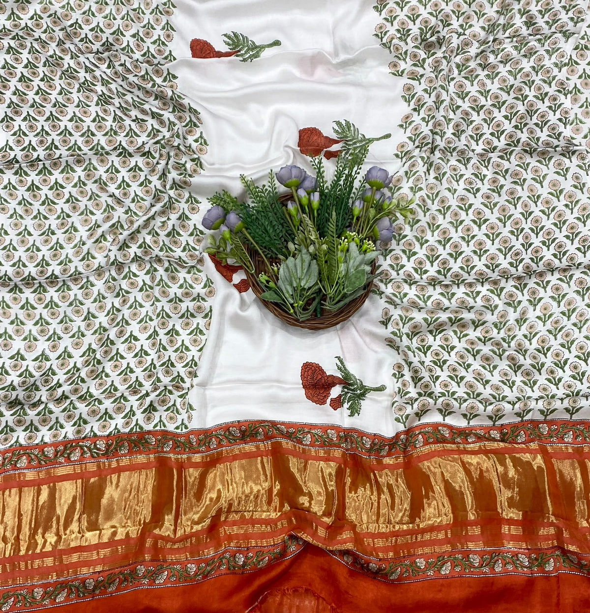 927D Modal Silk Orange Suit Fabric / CKC Jaipuri Suits