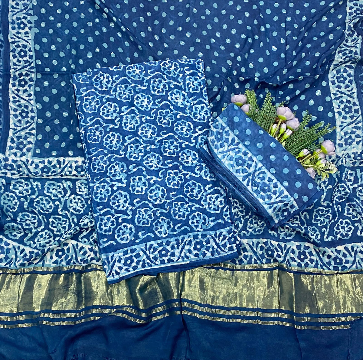 929D Modal Silk Dark Blue Suit Fabric / CKC Jaipuri Suits