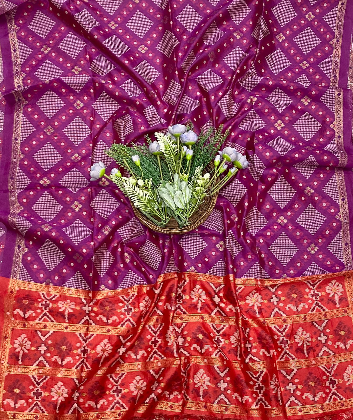 971D Jamdani Red Suit Fabric / CKC Jamdani Suits