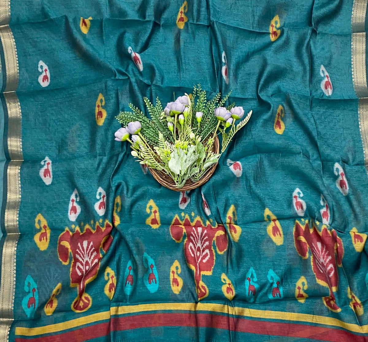 987D Maheshwari Blue Suit Fabric / CKC Maheshwari Suits