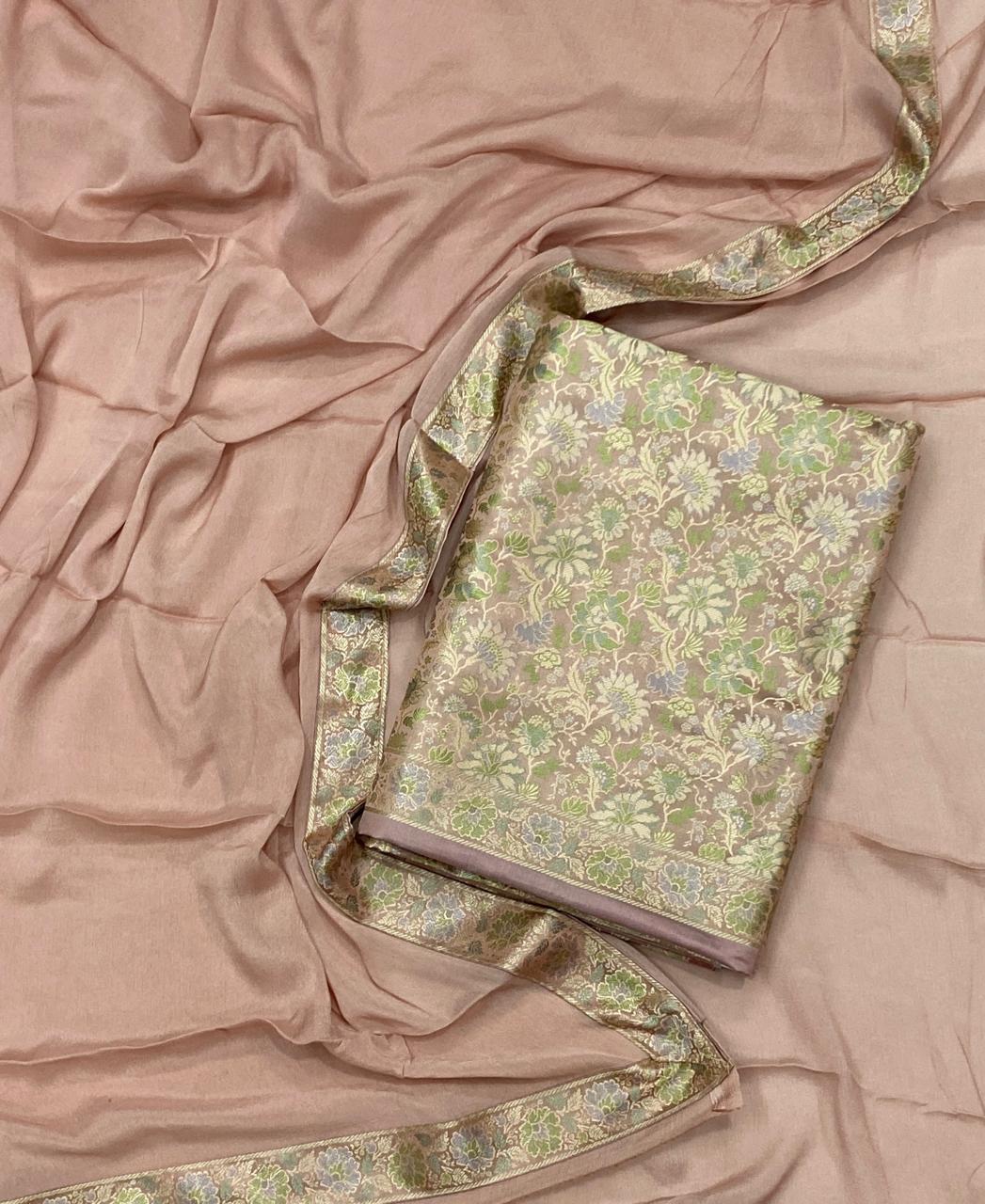 978D Soft Brocade Peach Suit Fabric / CKC Partywear Collection