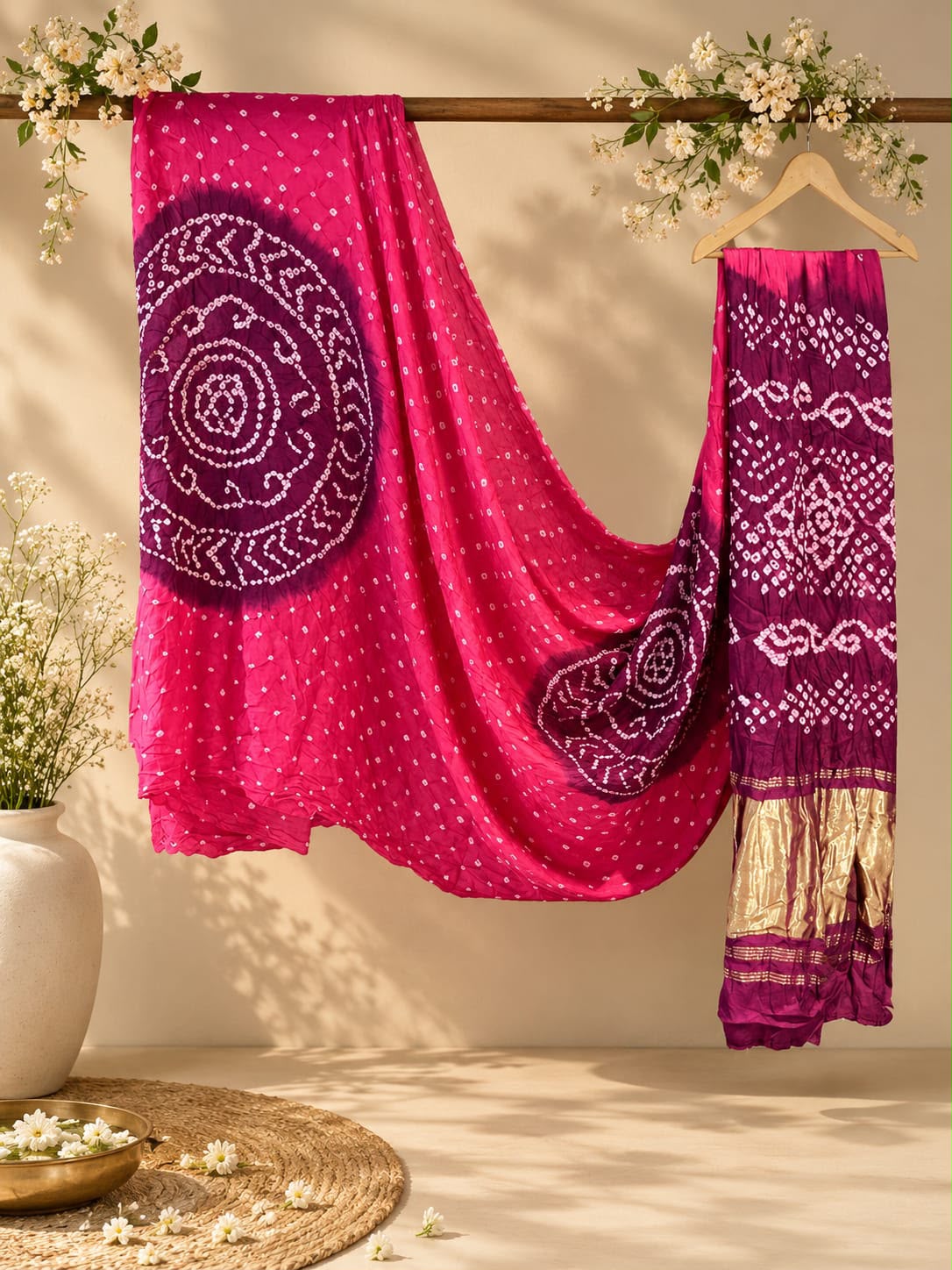 31E Modal Silk Magenta With Purple Saree / CKC Sarees