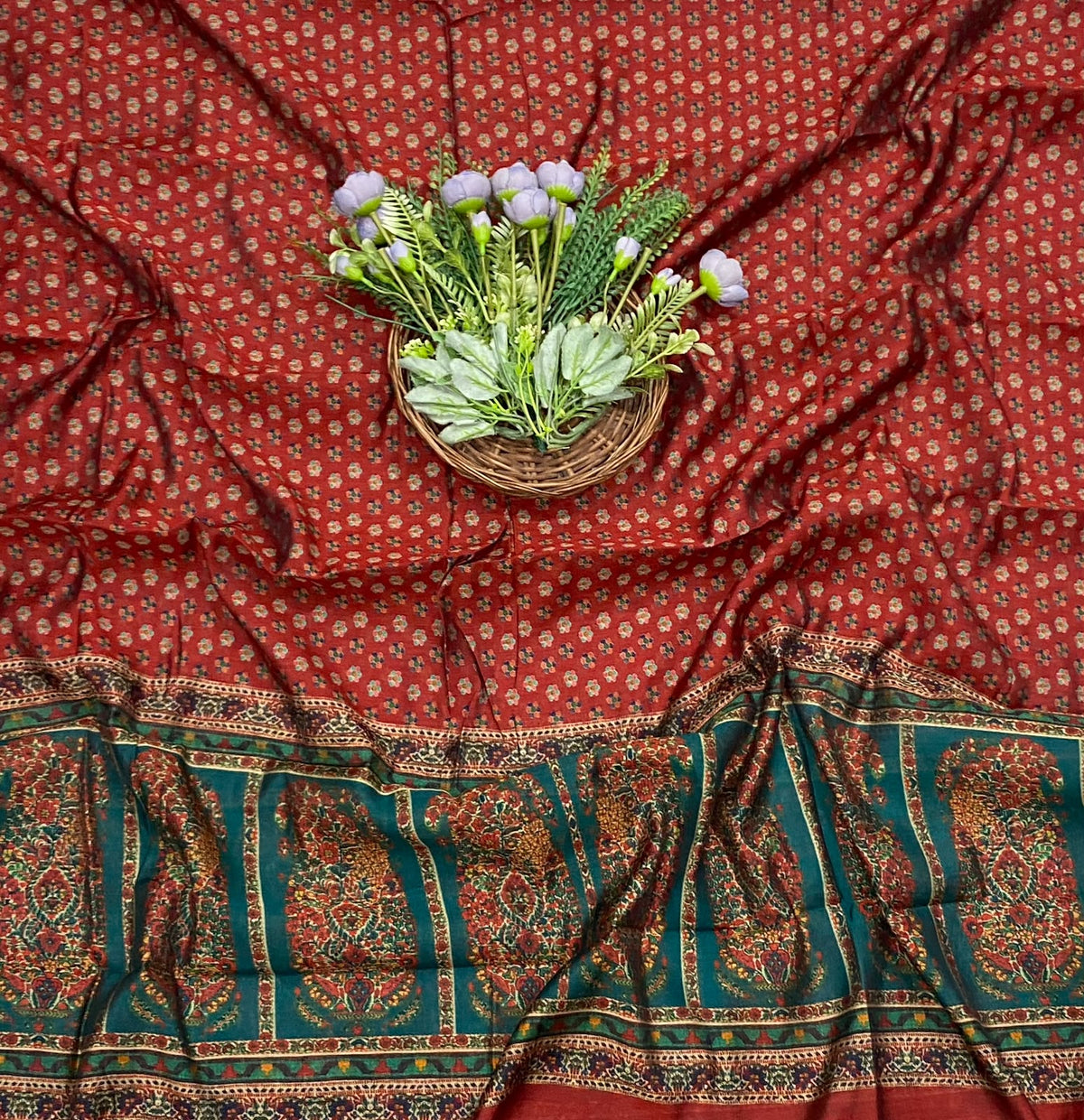 63E Maheshwari Dark Green Suit Fabric / CKC Maheshwari Suits
