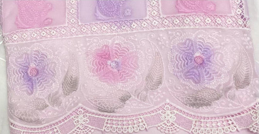 CKC 49 Georgette Lilac With Pink Suit Fabric / CKC Georgette Suits