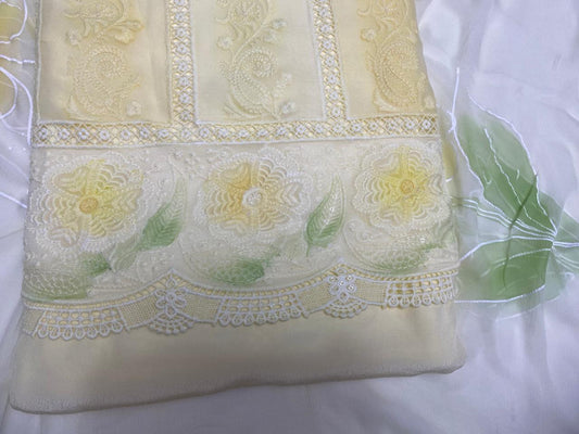 CKC 48 Georgette Lemon Suit Fabric / CKC Georgette Suits