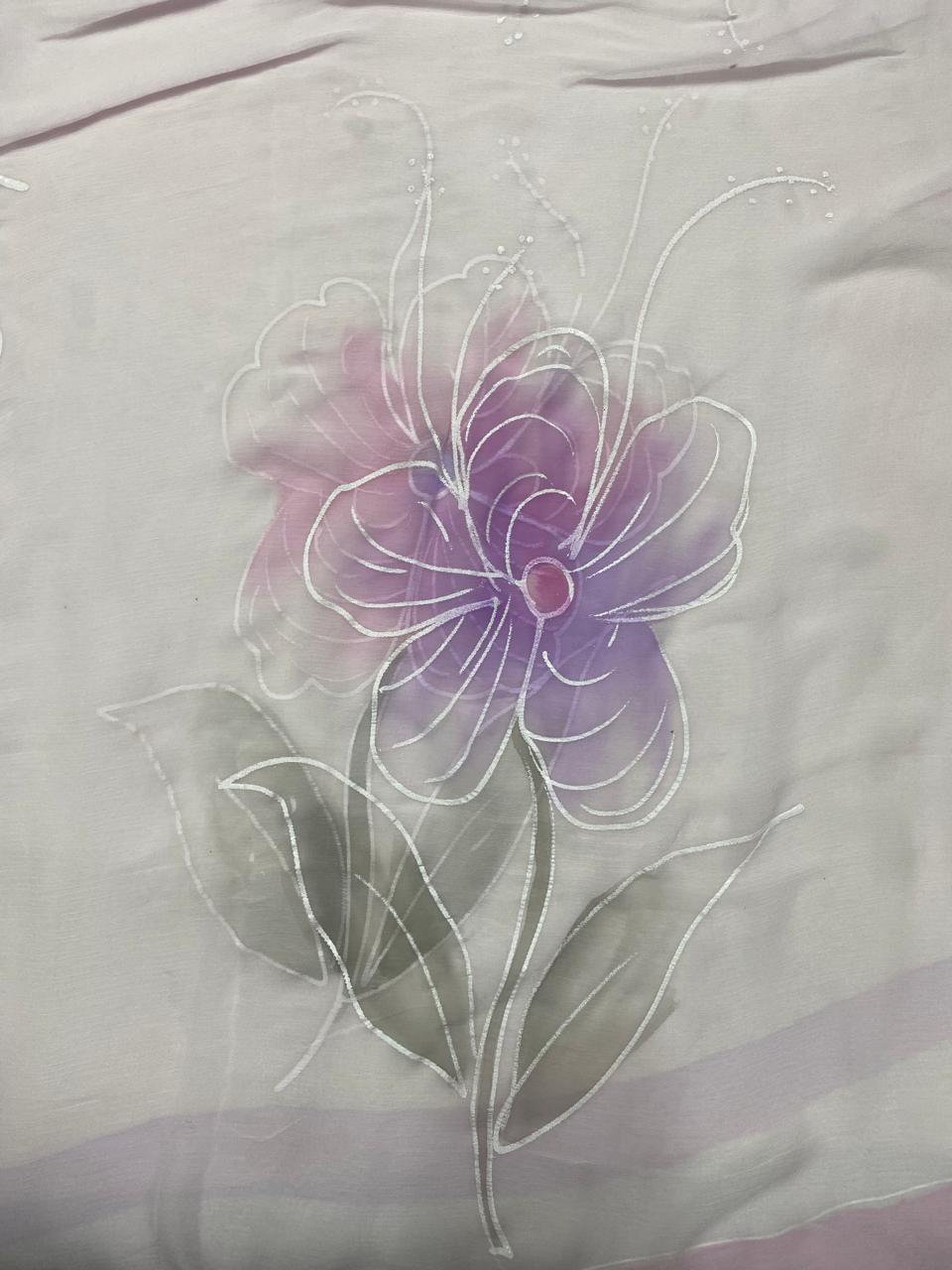 CKC 49 Georgette Lilac With Pink Suit Fabric / CKC Georgette Suits