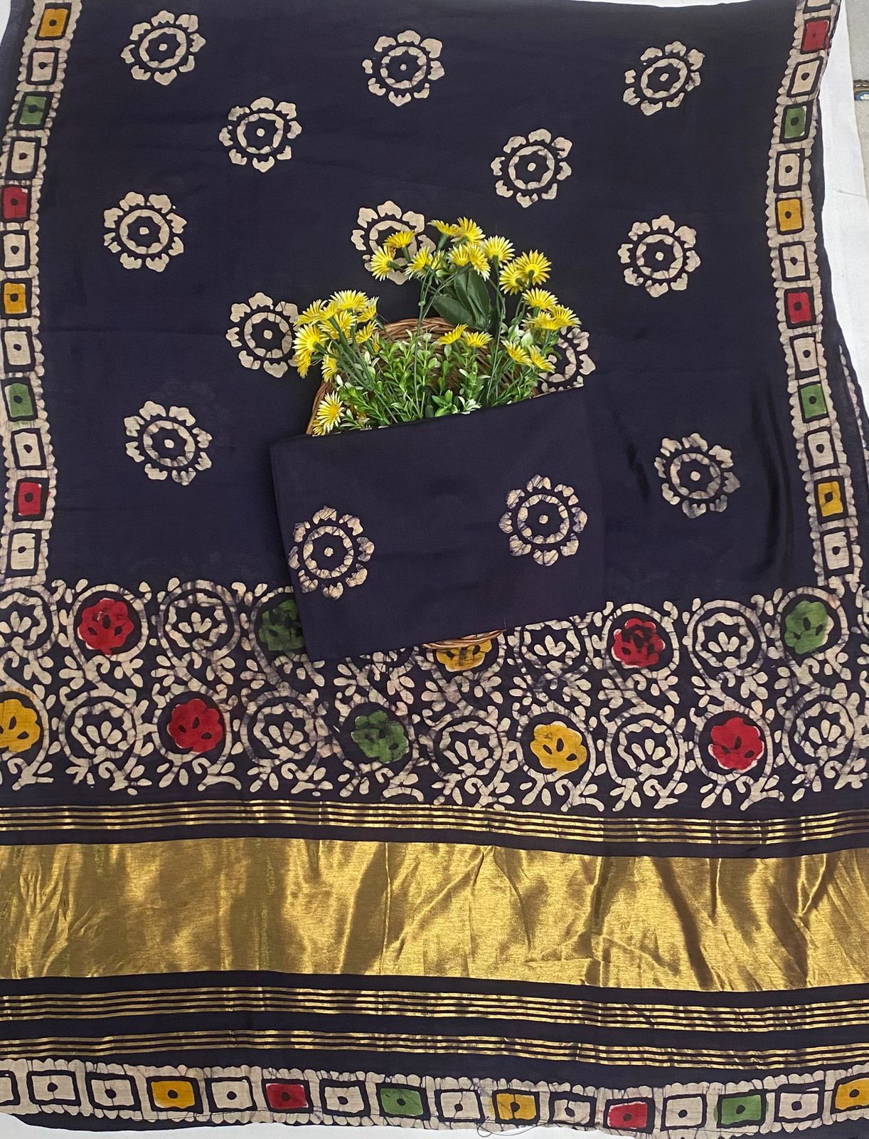 Cotton Navy Blue Suit Fabric / Cotton Bazaar