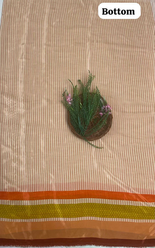 Crepe Beige With Orange Co-Ord Set Fabric / CKC Co-Ord Set Collection