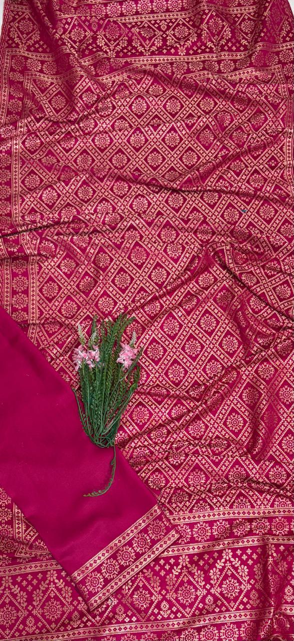 Pashmina Magenta Suit Fabric/ Winter Suits