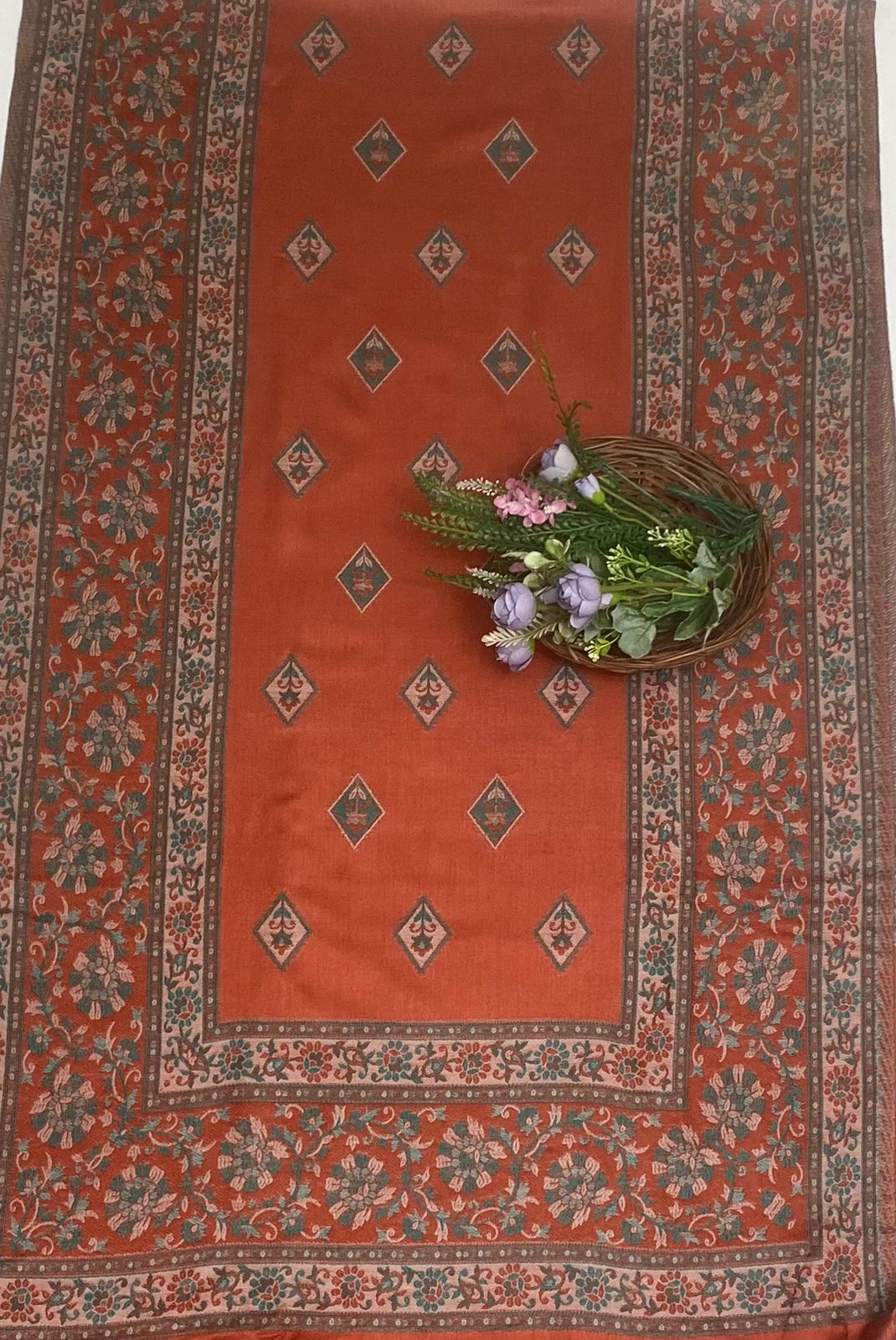 Pashmina Rust Orange Suit Fabric/ Winter Suits