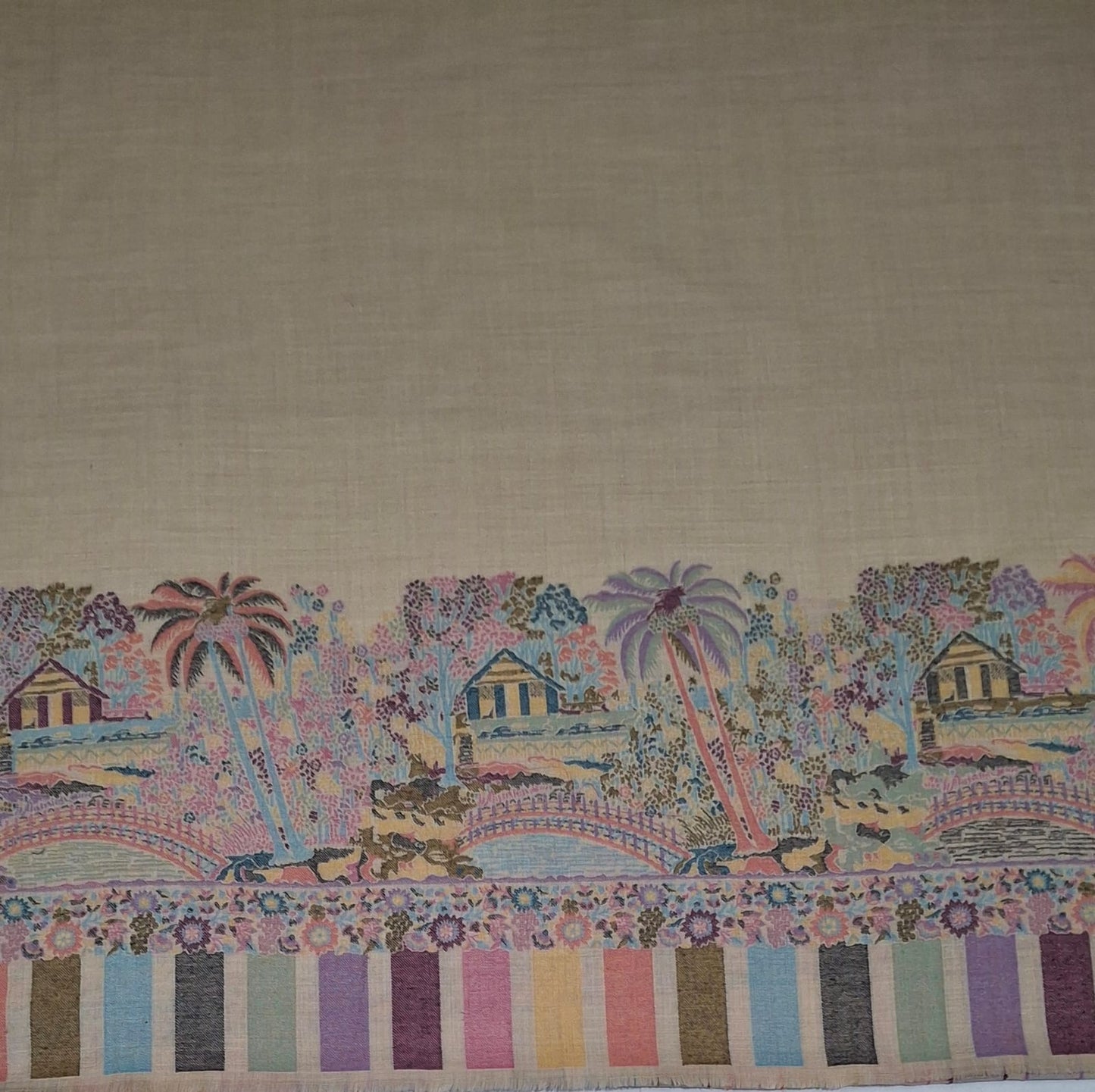 Pashmina Beige Shawl Fabric / Pashmina Shawls