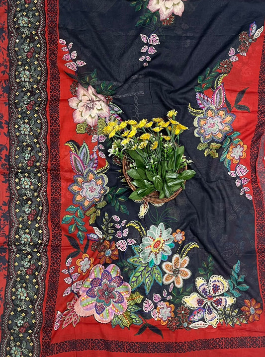 219B Cotton Navy Blue Suit Fabric / CKC Cotton Bazaar