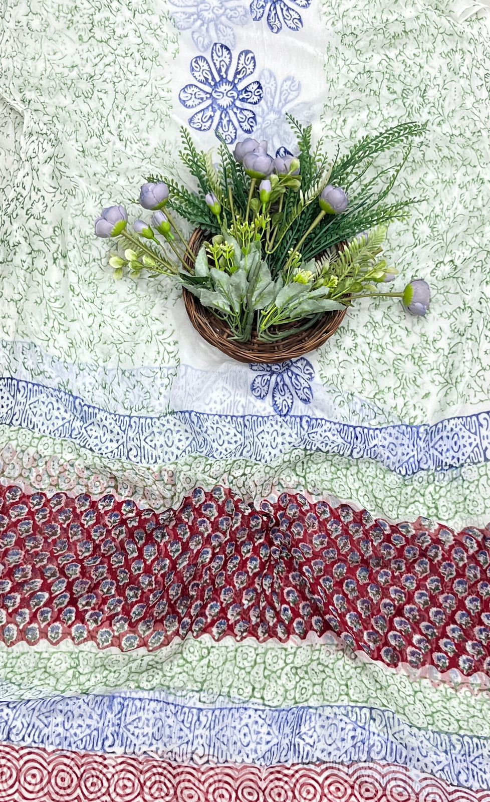 10B Cotton Red Suit Fabric / CKC Cotton Bazaar