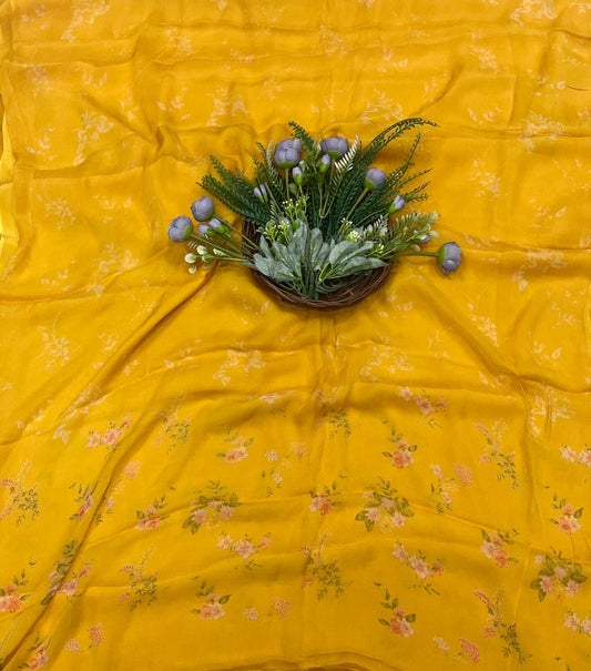 42B Chiffon Yellow Suit Fabric / CKC Chiffon Suits