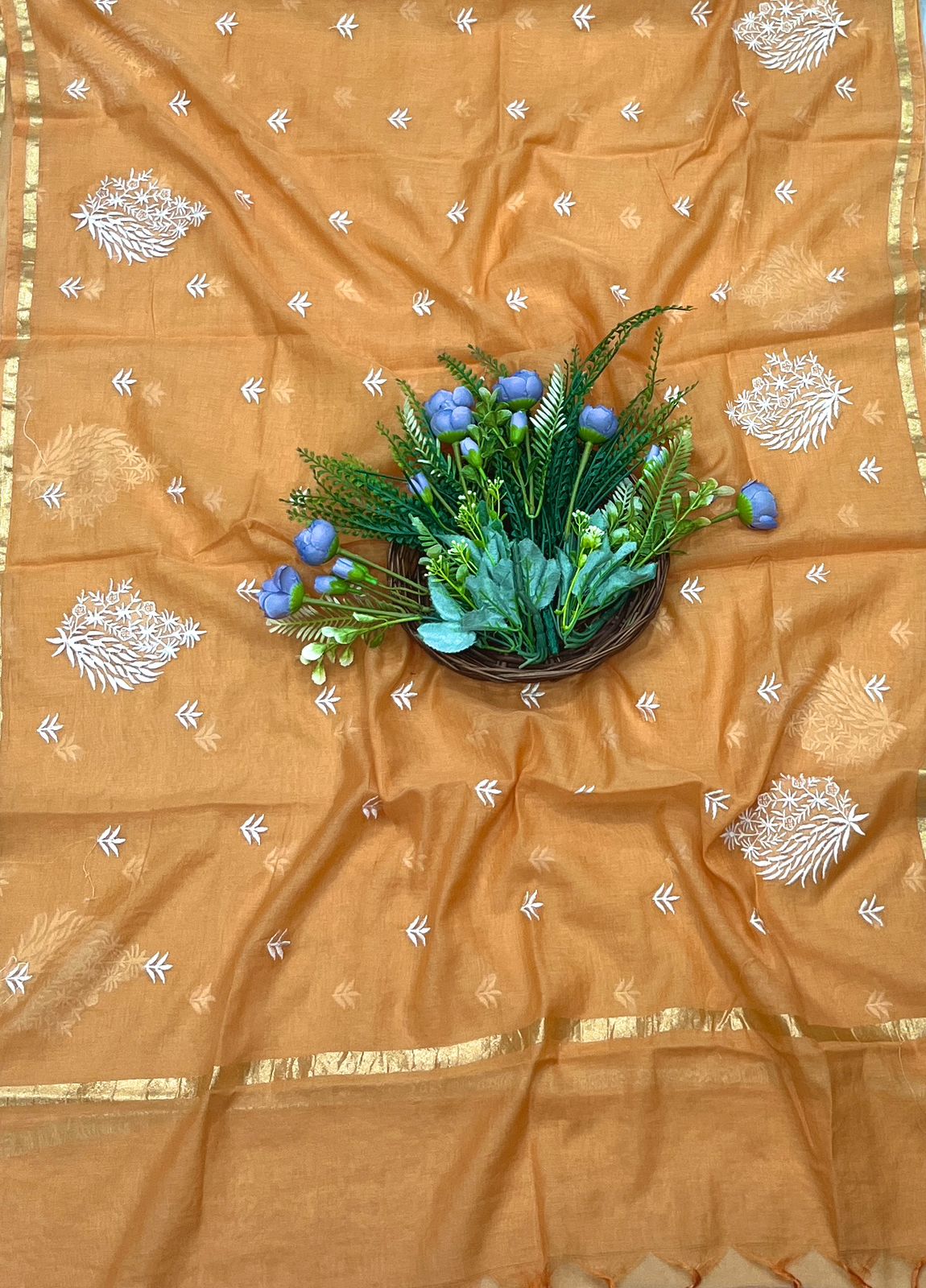 52B Mul Cotton Mango Yellow Color Suit Fabric / CKC Mul Cotton