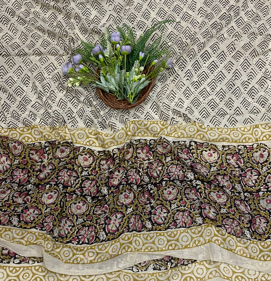 59B Cotton Black With Cream Color Suit Fabric / CKC Cotton Bazaar