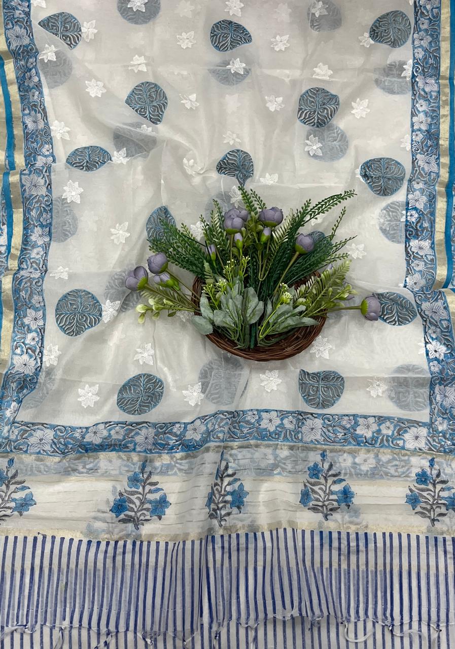 44B Mul Sky Blue Color Suit Fabric / CKC Mul Cotton