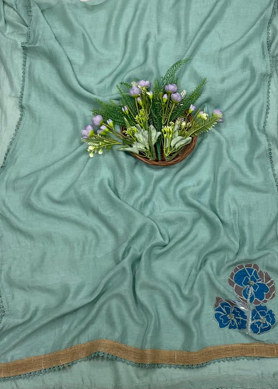 103B Mul Light Green Color Suit Fabric / CKC Mul Cotton