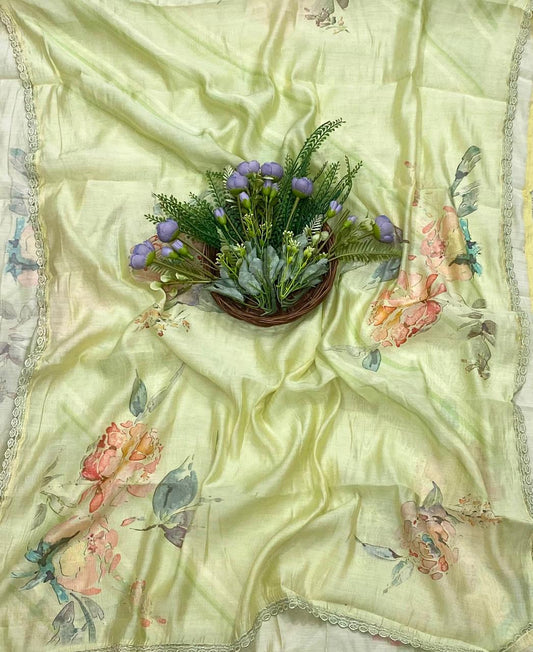 129B Modal Cotton Mint Green Color Suit Fabric / CKC Cotton Bazaar