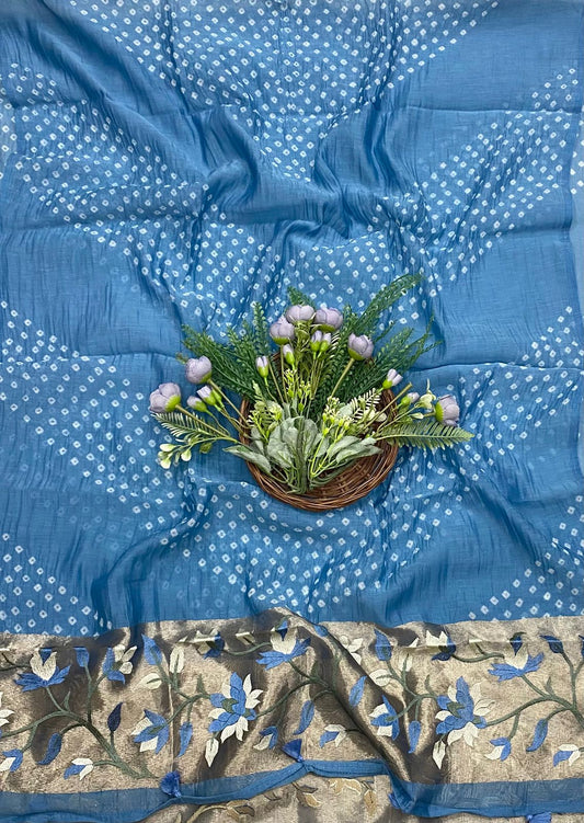 131B Pure Mul Cotton Blue Color Suit Fabric / CKC Mul Cotton