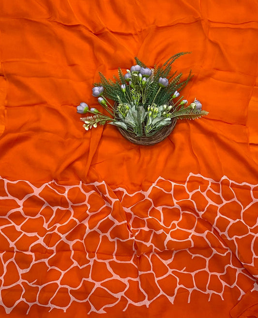 145B Chiffon Orange Suit Fabric / CKC Chiffon Suits