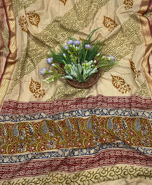 158B Cotton Mustard With Mehndi Color Suit Fabric / CKC Cotton Bazaar