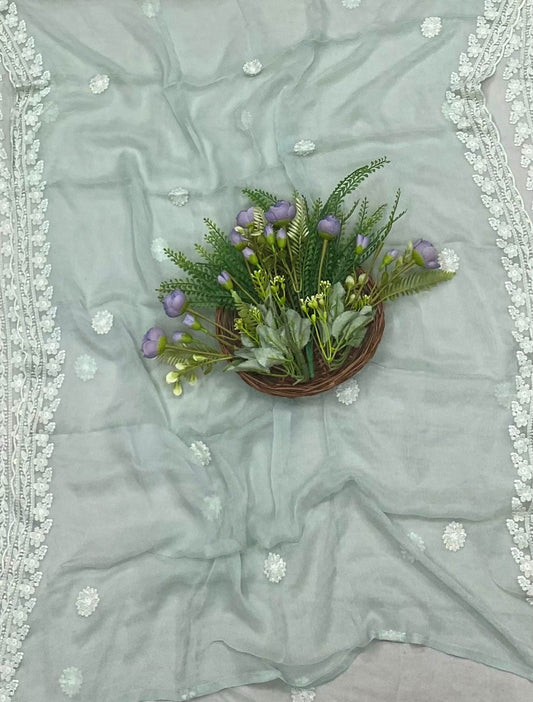 181B Georgette Sea Green Color Suit Fabric/ CKC Partywear Collection