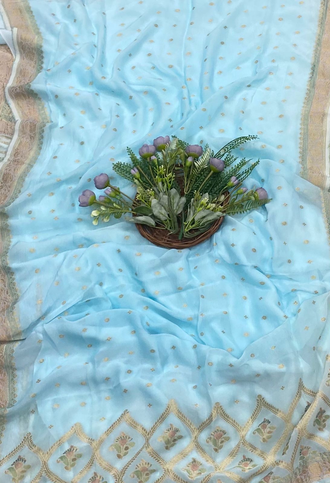254B Georgette Sky Blue Color Suit Fabric/ CKC Partywear Collection