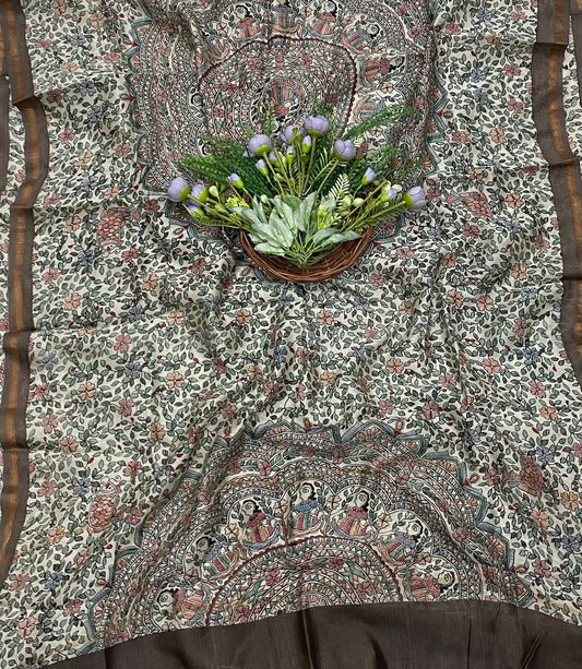 317B Mahashwari Coffee Brown Suit Fabric / CKC Maheshwari Suits