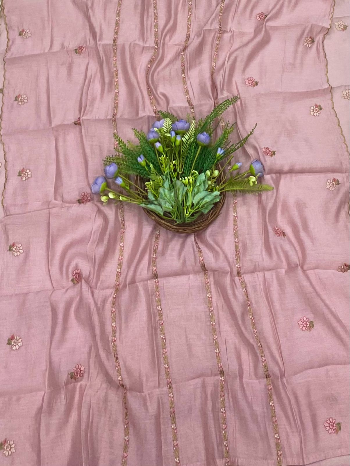 192B Mul Cotton Dusty Peach Suit Fabric/ CKC Mul Cotton