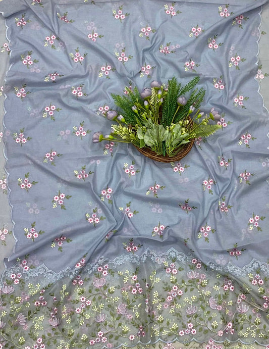Ckc 517 Mul Cotton Dusty Grey Suit Fabric / CKC Cotton Bazaar