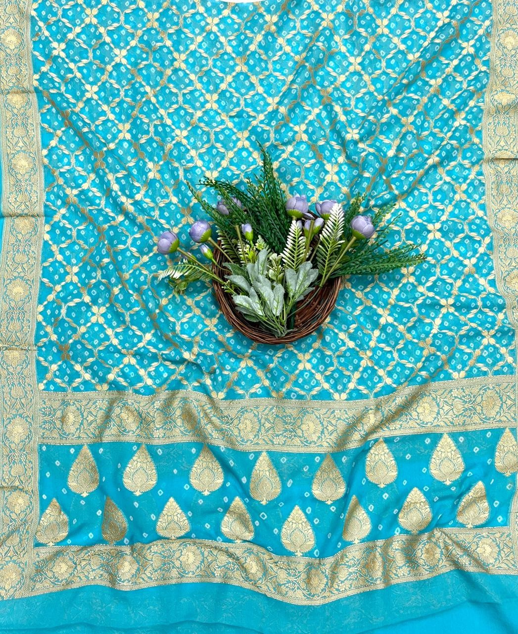 447B Pure Silk Sky Blue Suit Fabric/ CKC Banarasi Edit