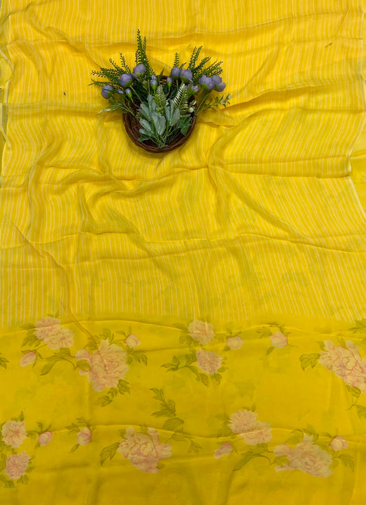 466B Chiffon Yellow Suit Fabric / CKC Chiffon Suits