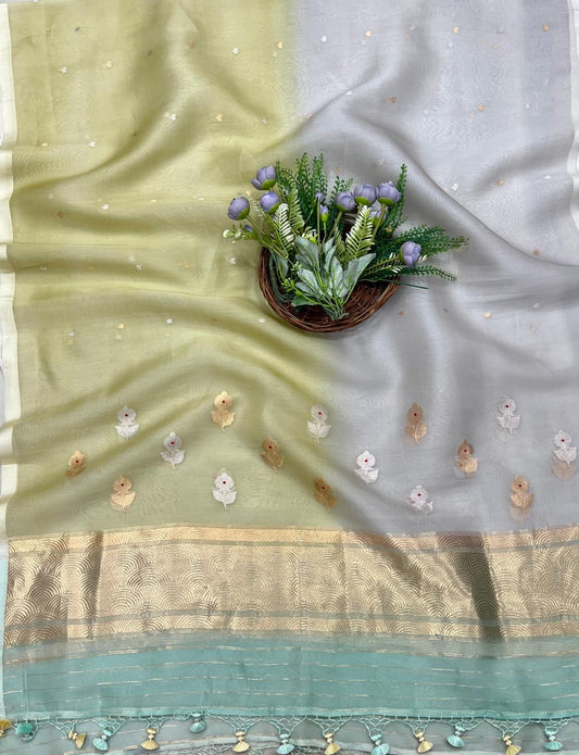539B Organza Sea Green Suits Fabric/ CKC Banarasi Edit