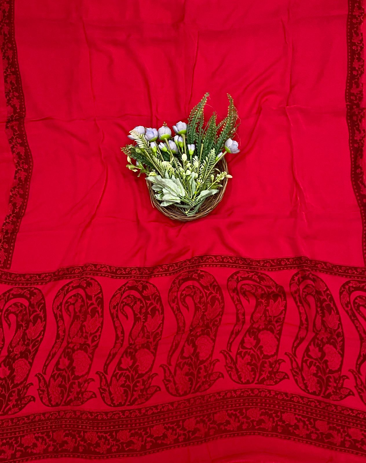 517C Crepe Red Suit Fabric / CKC Crepe Suits