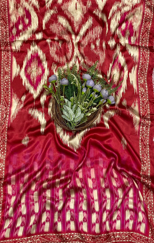 472C Gajji Silk Hot Pink Suit Fabric / CKC Jaipuri Suits
