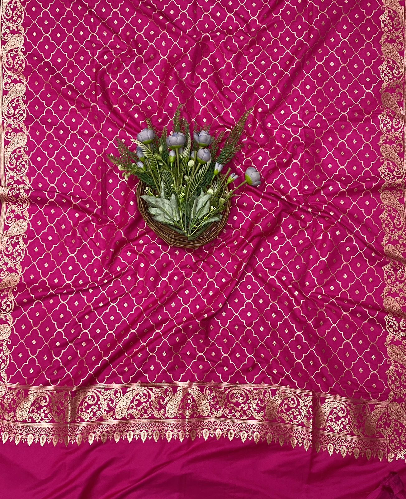 630C Banarasi Silk Majenta Suit Fabric / CKC Banarasi Edit