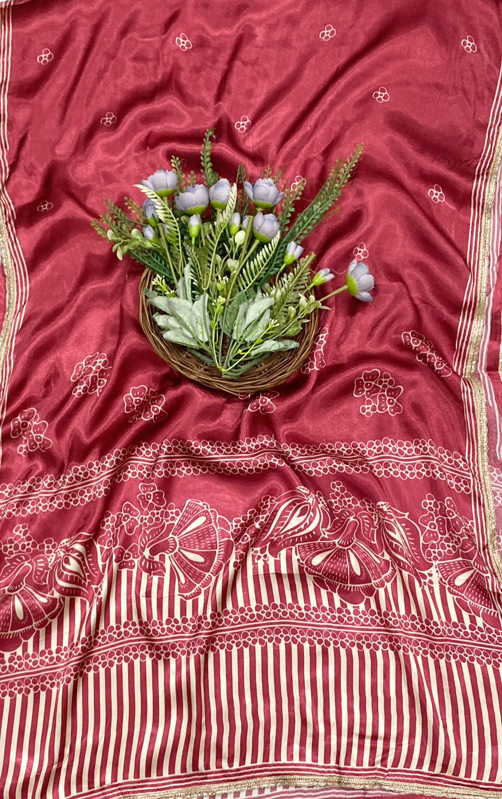 663C Gajji Red Suit Fabric / CKC Jaipuri Suits