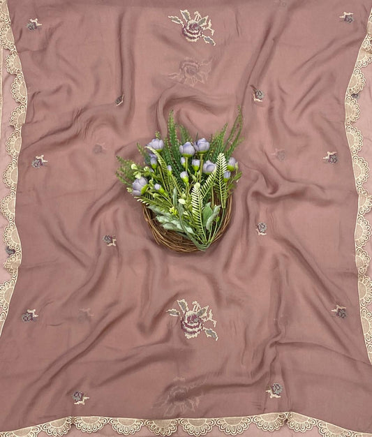 667C Organza Nude Pink suits Fabric/ CKC Partywear Collection