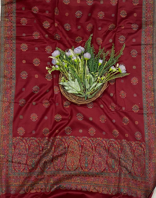 796C Pashmina Maroon Suit Fabric/ CKC Winter Suits