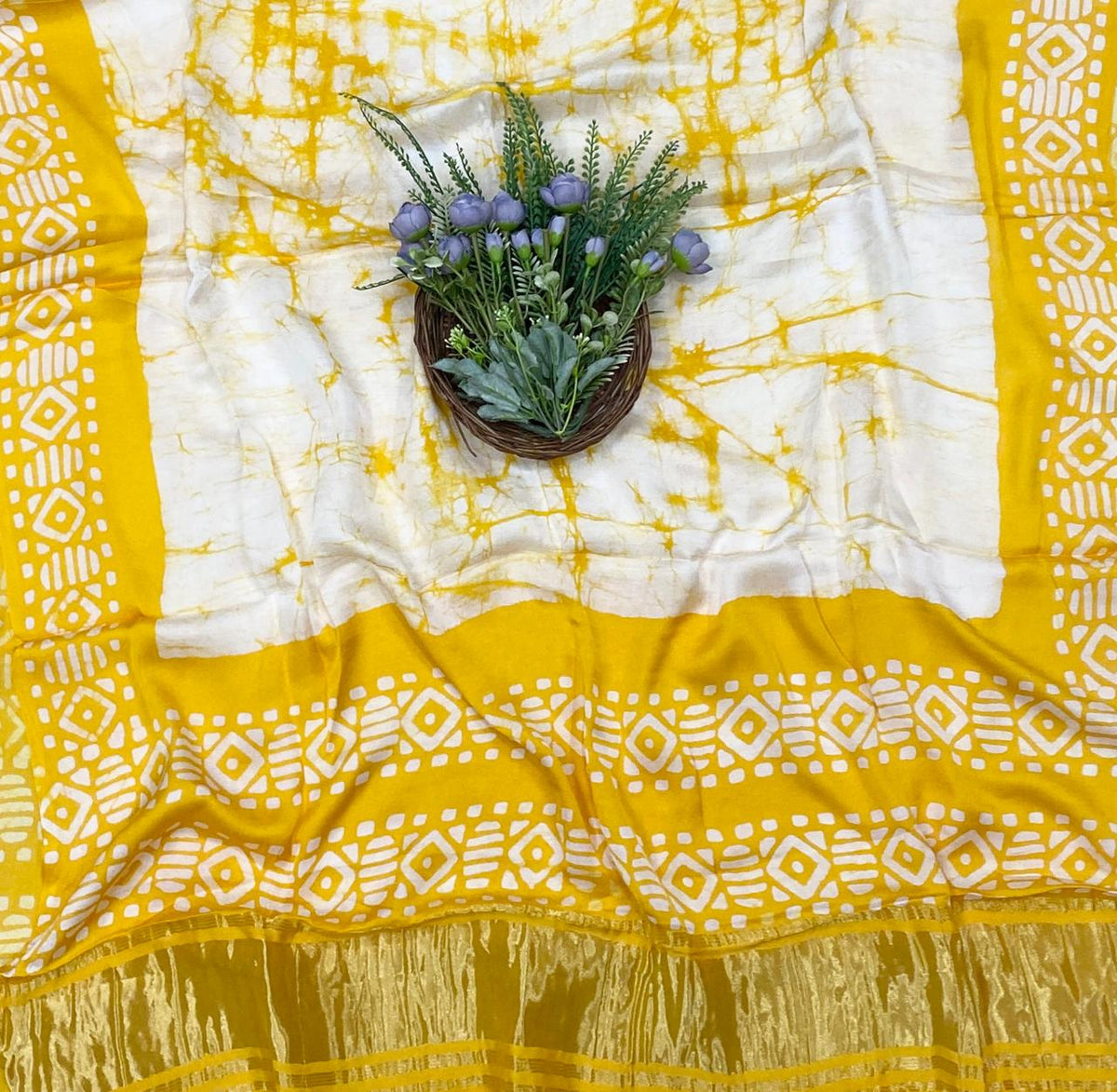 55D Modal Silk Yellow Suit Fabric / CKC Jaipuri Suits