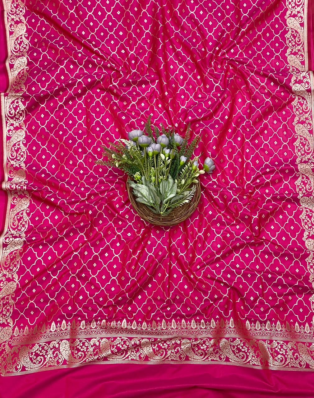 95D Banarasi Silk Hot Pink Suit Fabric / CKC Banarasi Edit