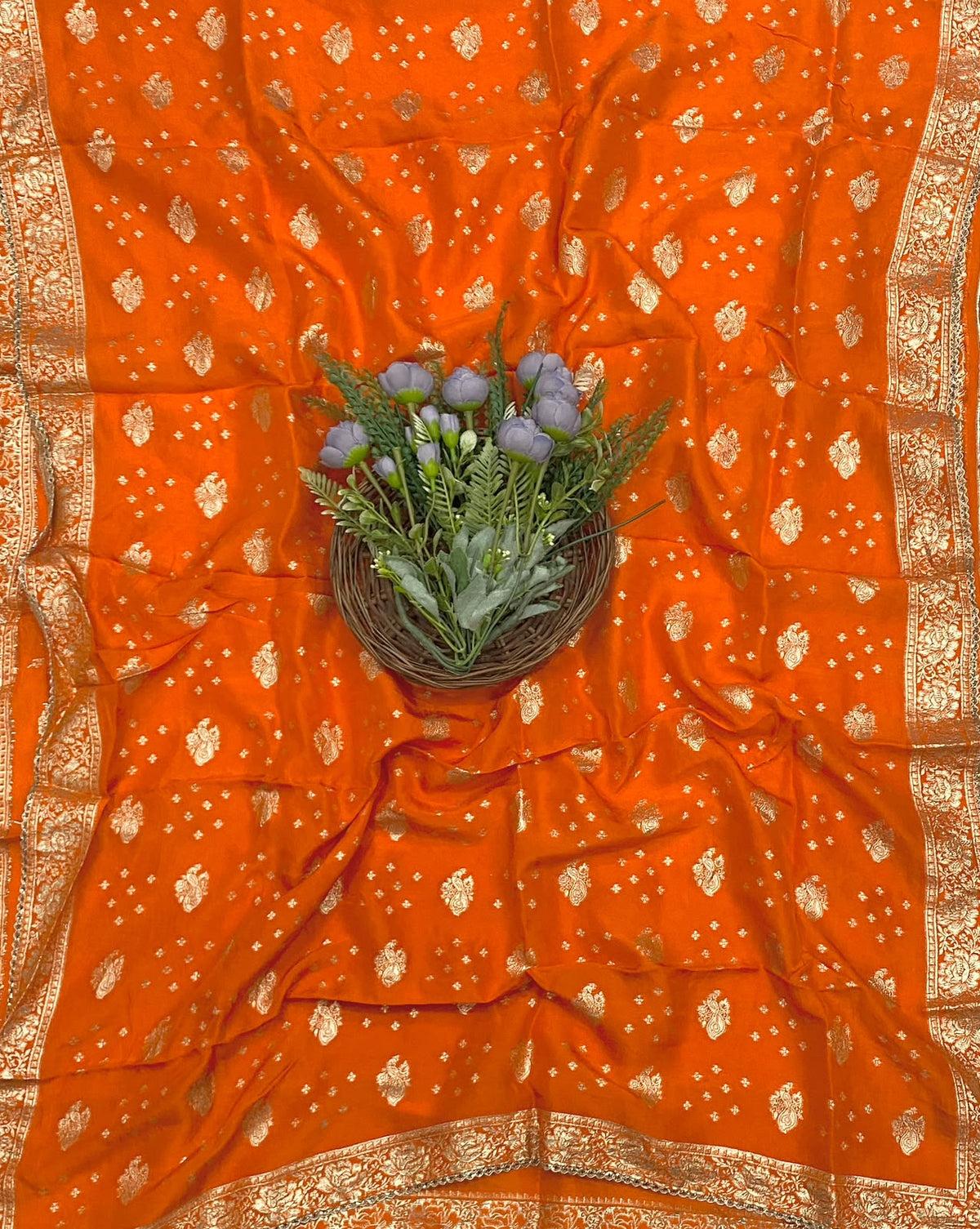 175D Dola Silk Orange Suit Fabric / CKC Partywear Collection