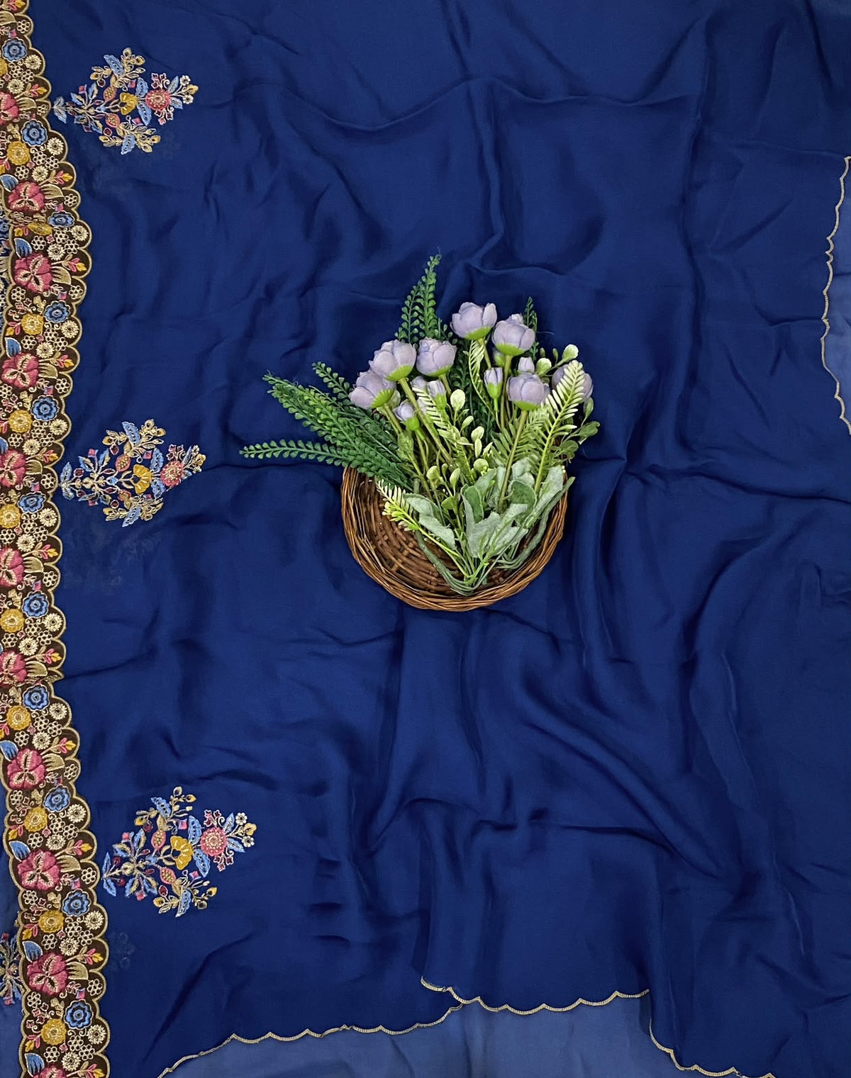186D Pure Twill Organza Dark Navy Blue Suit Fabric/ CKC Partywear Collection
